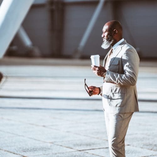 - Airlines | Bear Atlantic Group Black Businessman, Tensile Structure